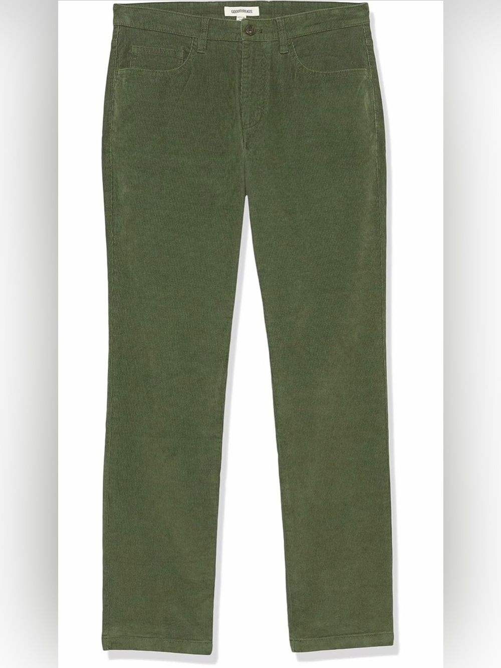 Goodthreads Mens Slim-Fit Comfort Stretch Dark Green Corduroy Pant 28X29